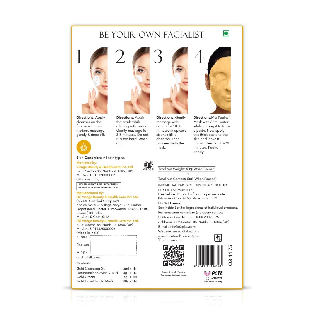 03+ GOLD INFUSION FACIAL KIT WITH PEEL OFF MASK 5ML + 40G — photo 3