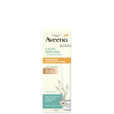 AVEENO CALM+RESTORE NOURISHING DAILY MOISTURISER SHEER TINT SPF30 50ML