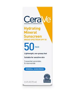CERAVE HYDRATING MINERAL SUNSCREEN BROAD SPECTRUM SPF50 FACE 75ML