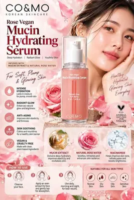 Co&Mo Rose Vegan Mucin Hydrating Serum 50ml