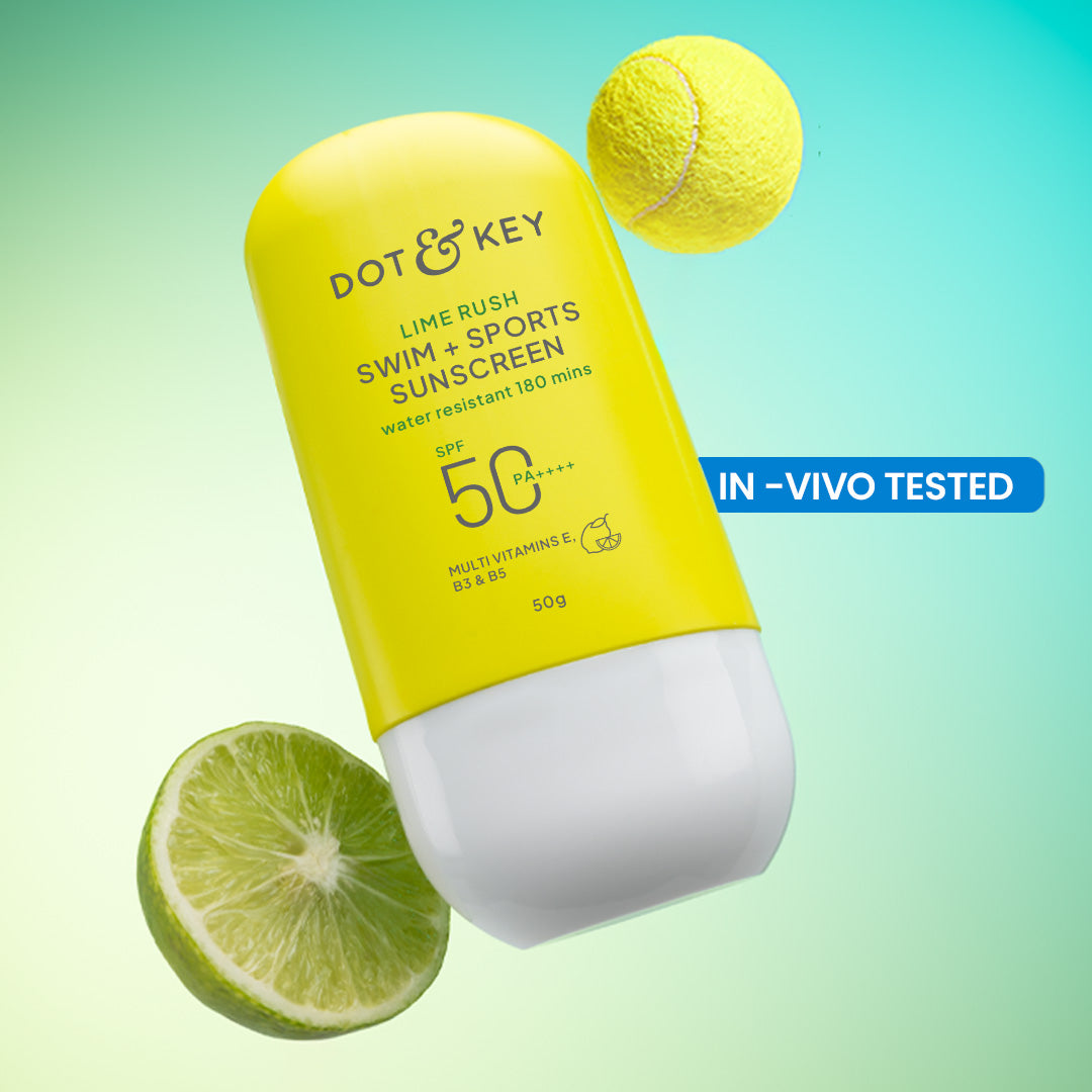 DOT & KEY SKINCARE LIME RUSH SWIM + SPORTS SUNSCREEN WATER RESISTANT 180 MINS SPF 50+ PA++++ 50G