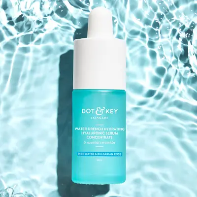 DOT & KEY SKINCARE WATER DRENCH HYDRATING HYALURONIC SERUM CONCENTRATE 5 ESSENTIAL CERAMIDES RICE WATER & BULGARIAN ROSE 30ML