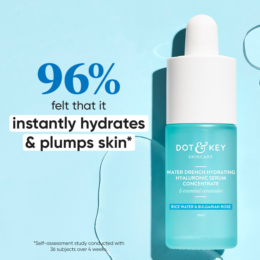 DOT & KEY SKINCARE WATER DRENCH HYDRATING HYALURONIC SERUM CONCENTRATE 5 ESSENTIAL CERAMIDES RICE WATER & BULGARIAN ROSE 30ML — photo 3