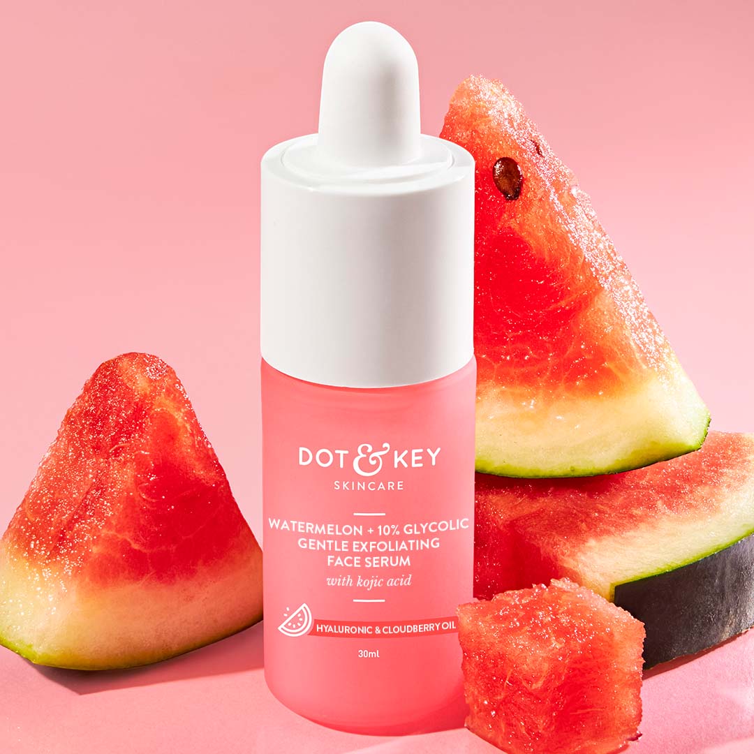 DOT & KEY SKINCARE WATERMELON + 10% GLYCOLIC GENTLE EXFOLIATING FACE SERUM WITH KOJIC ACID 30ML
