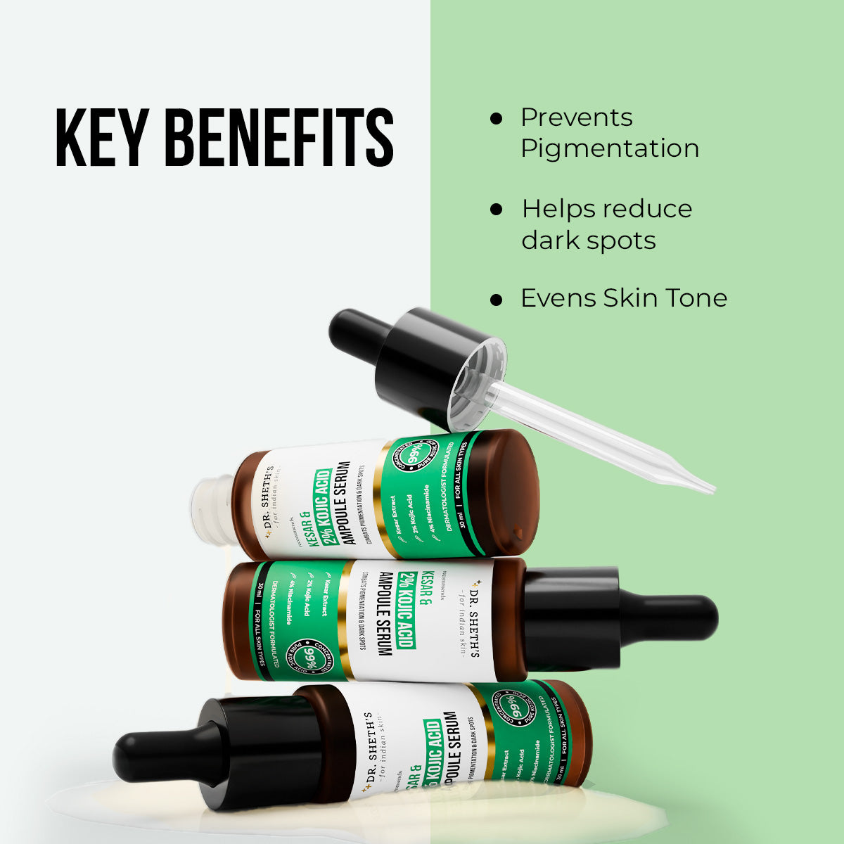 DR.SHETH"S KESAR & 2% KOJIC ACID AMPOULE SERUM 30ML — photo 4