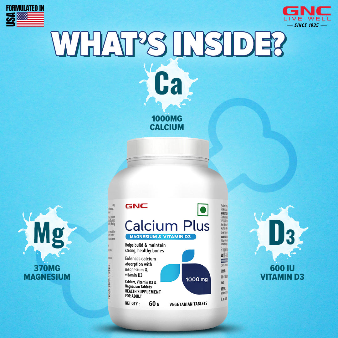 GNC CALCIUM PLUS MAGNESIUM & VITAMIN D3 1000MG 60N TABS — photo 3