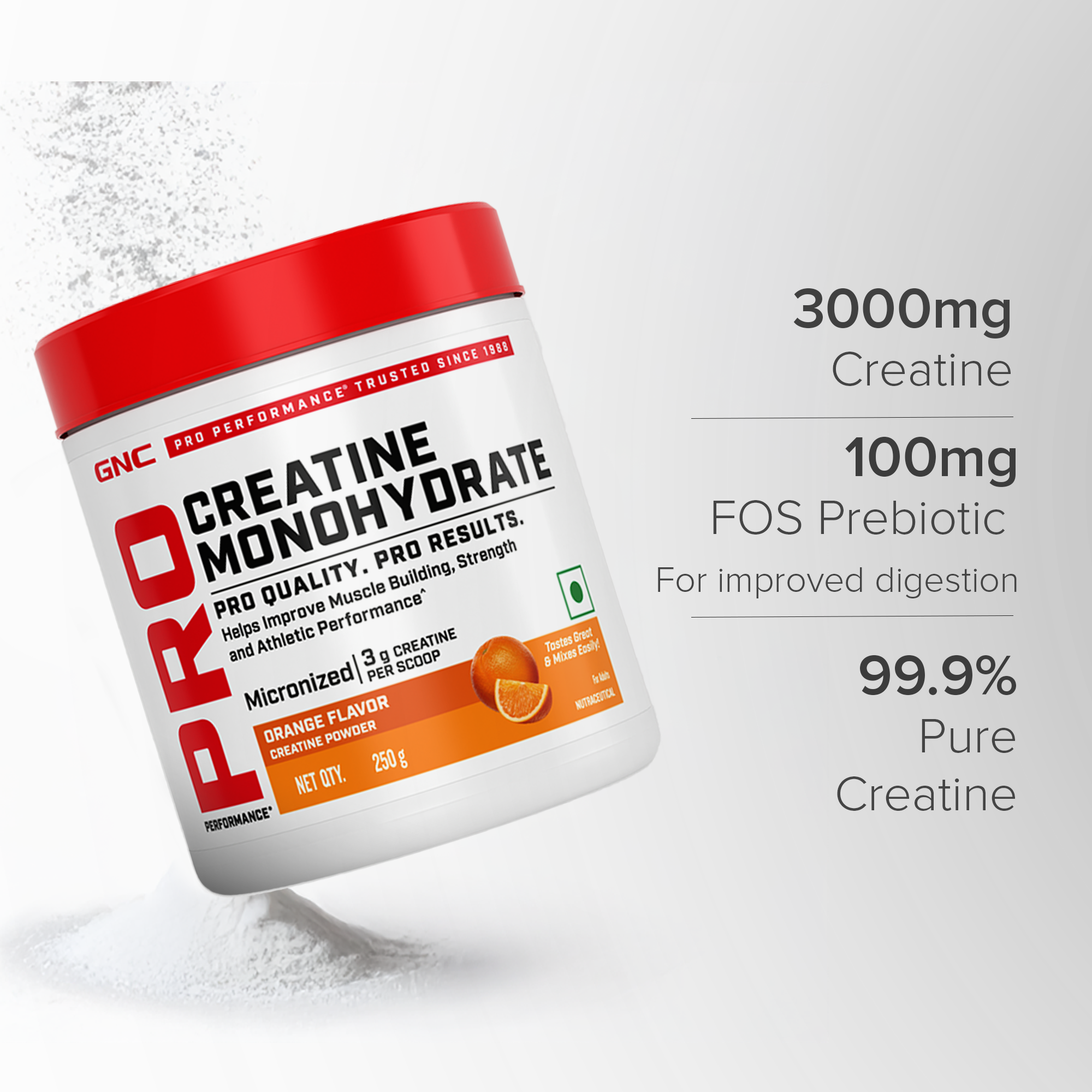 GNC CREATINE MONOHYDRATE POWDER ORANGE 100GM