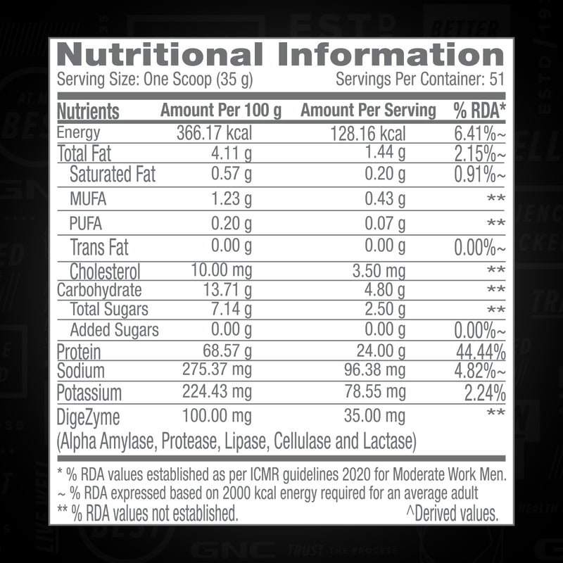 GNC PP 100%WHEY PROTEIN POWDER MANGO SMOOTHIE 1.81KG — photo 2