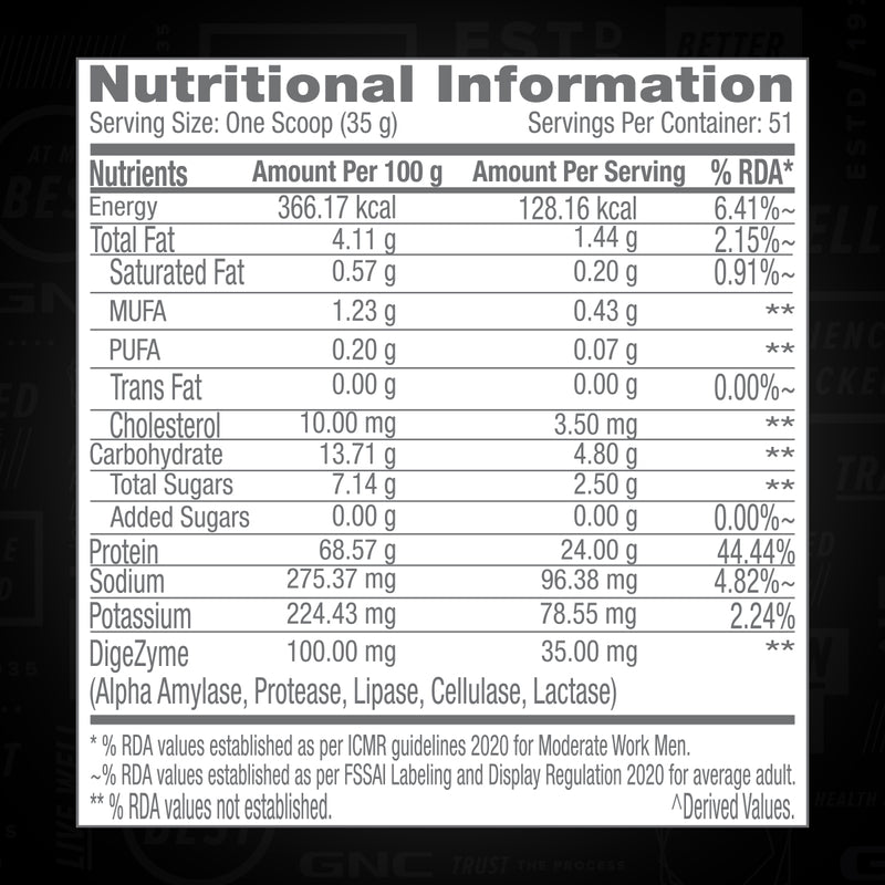 GNC PP 100%WHEY PROTEIN POWDER MAWA KULFI 1.81KG — photo 3