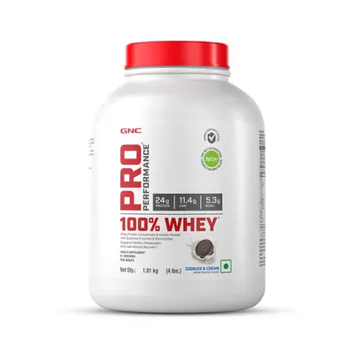GNC PRO PERFORMANCE 100% WHEY PROTEIN, COOKIES & CREAM 1.81KG