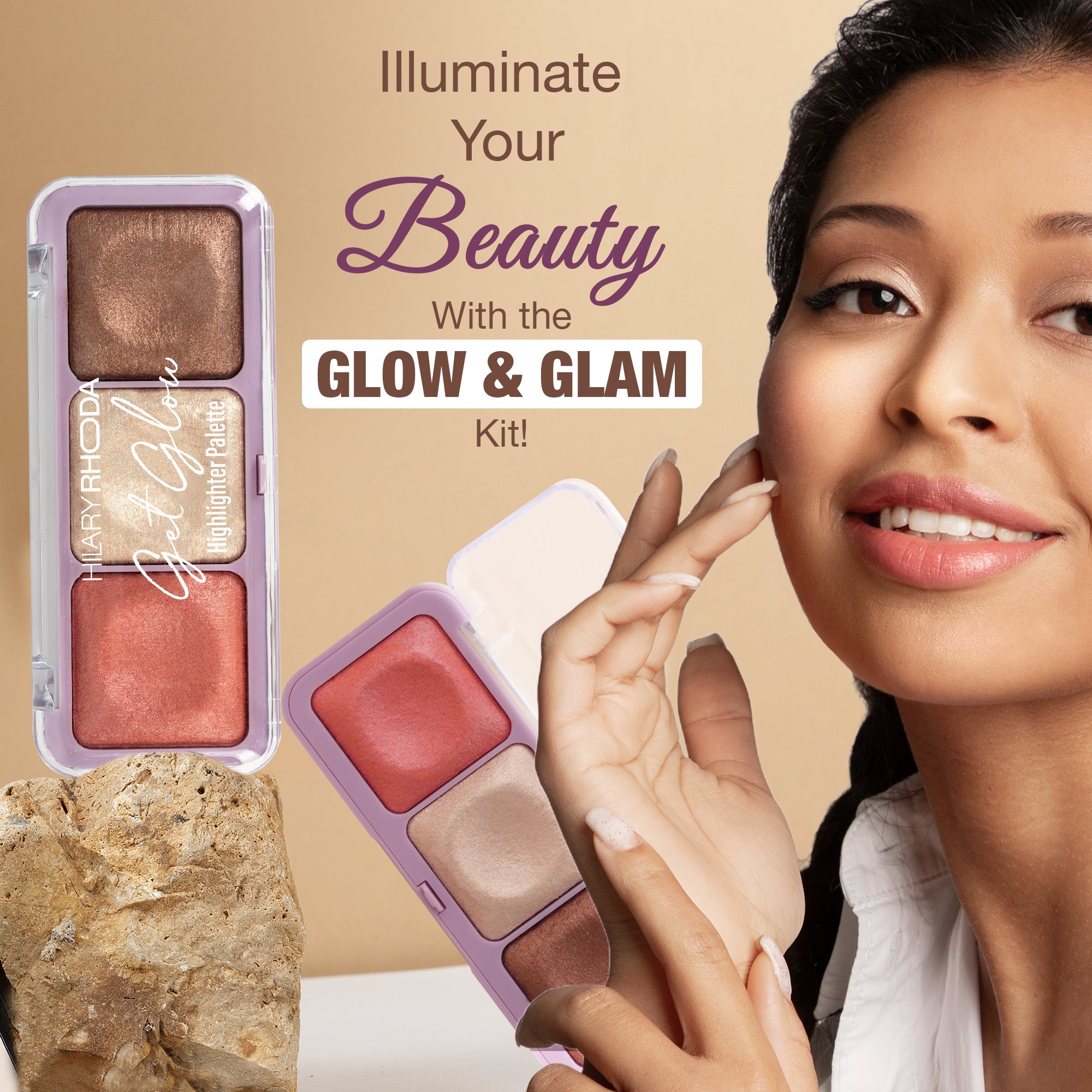 HILARY RHODA GET GLOW HIGHLIGHTER PALETTE 04 15G — photo 4