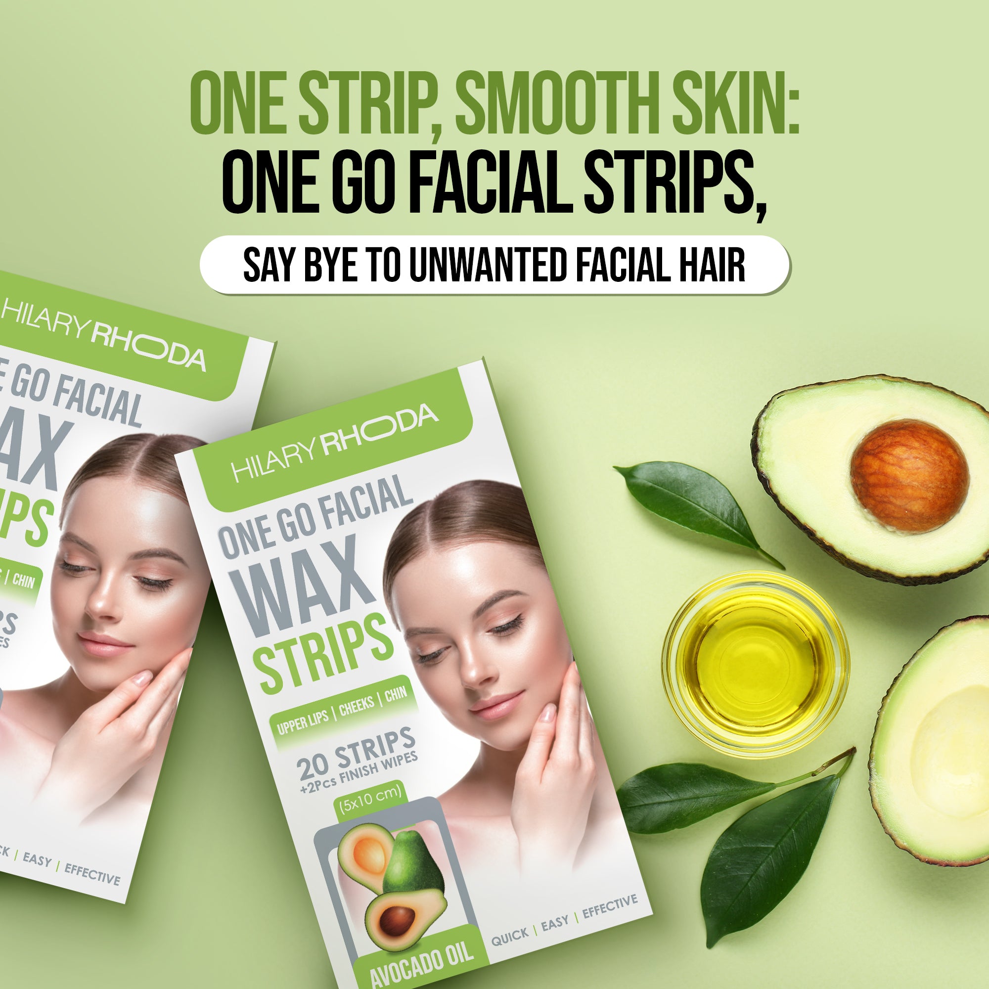 Hilary Rhoda One Go Facial Wax Strips, Chamomile — photo 3