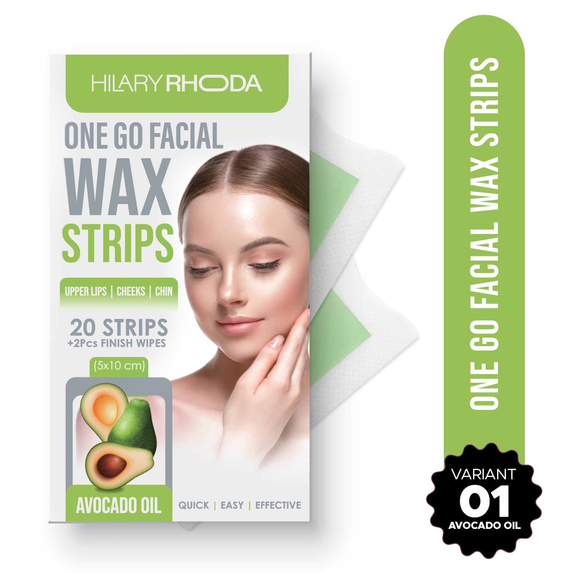 Hilary Rhoda One Go Facial Wax Strips, Lavender — photo 2