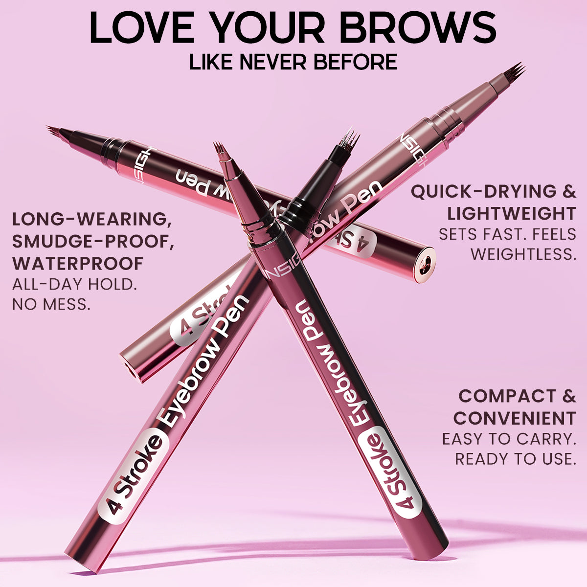 Insight Cosmetics 4 Stroke Eyebrow Pen, Brown — photo 3