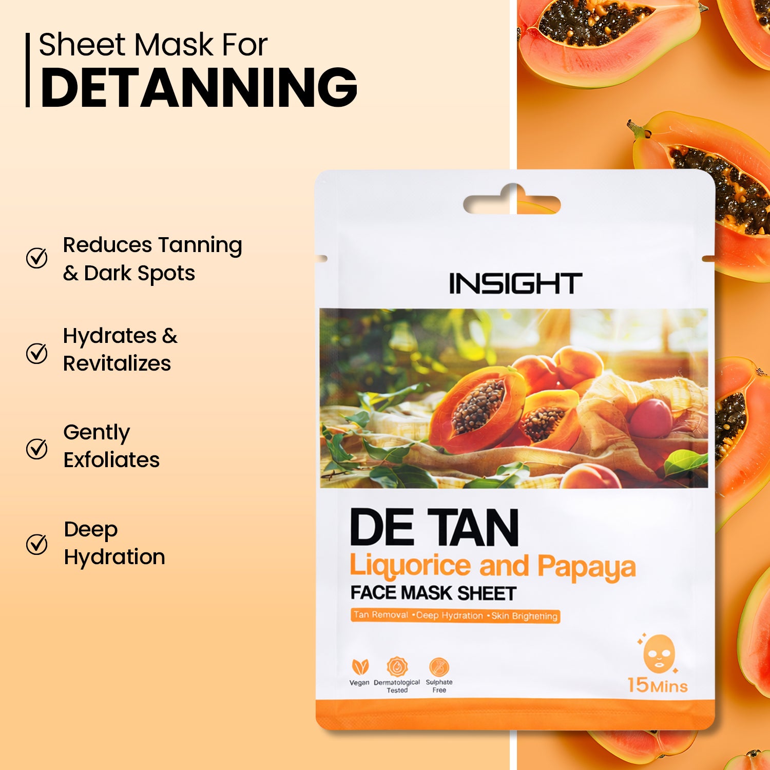 Insight Cosmetics De Tan Face Mask Sheet — photo 2