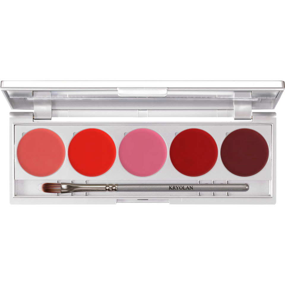 Kryolan Lip Rouge Set 5 Colors (magnetic), Performance — photo 3