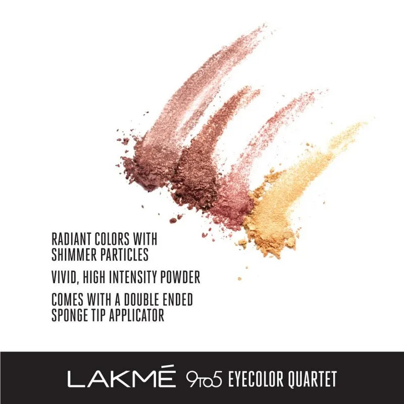 Lakme 9 to 5 Eye Color Quartet Eye Shadow Desert Rose 7g — photo 2