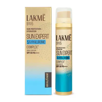 LAKME 9 TO 5 SUN EXPERT 5%HYALURONIC COMPLEX AQUA SUN GEL SPF50 PA++++ 56G
