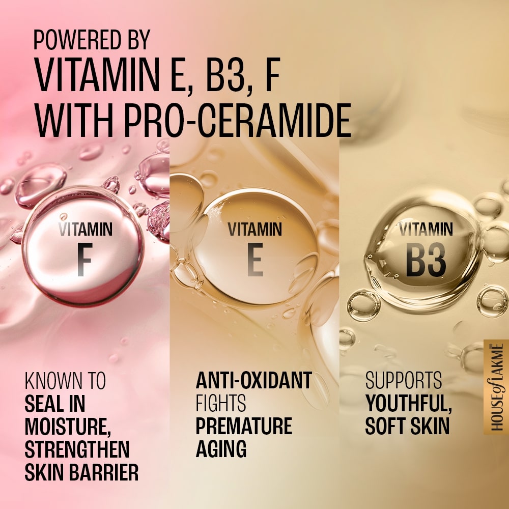 Lakme India Lakmē Dew Drama Gel Creme, Pro-Ceramides, Vit E + Vit B3 + Vit F 50G — photo 4