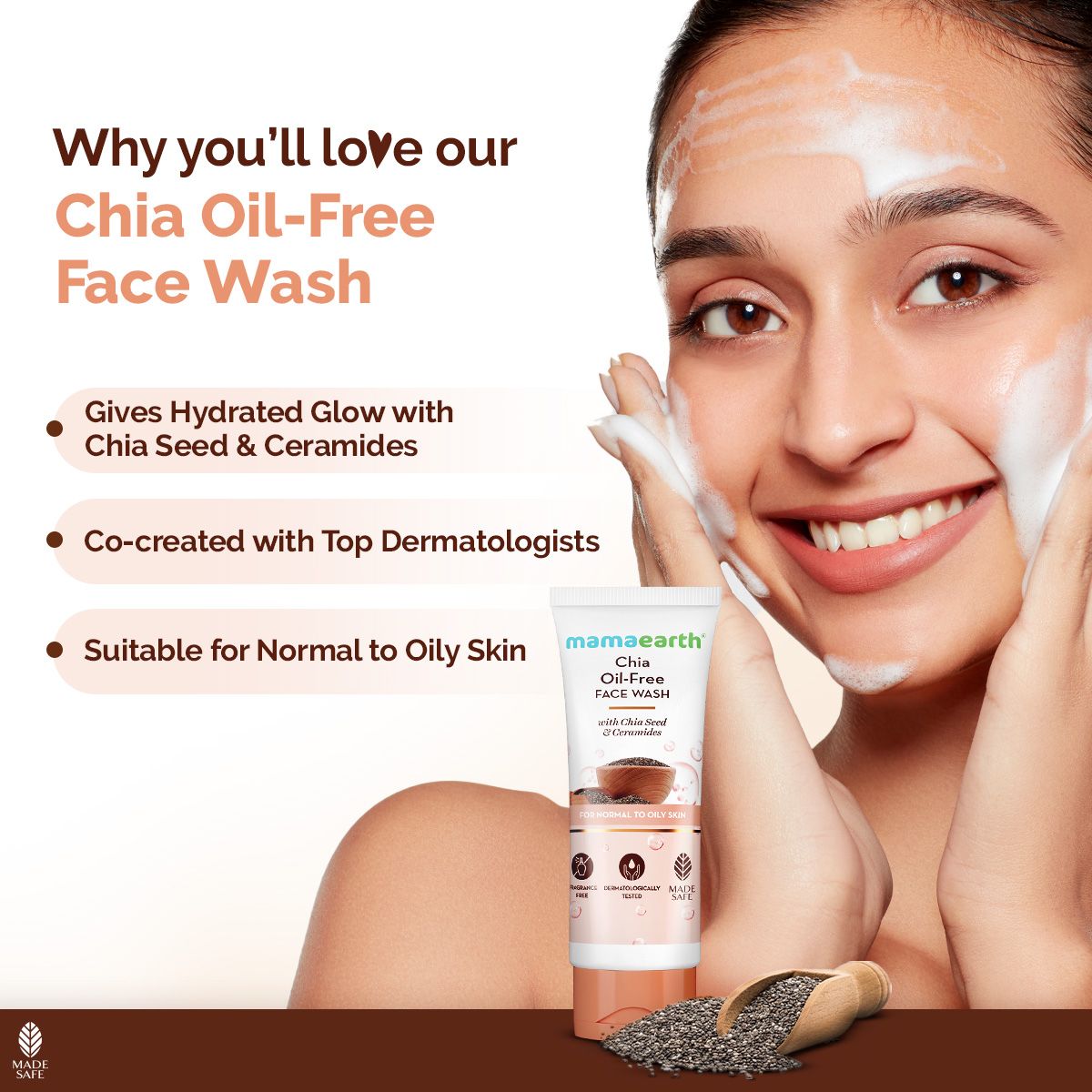 MAMA EARTH CHIA OIL FREE FACE WASH 100ML — photo 4