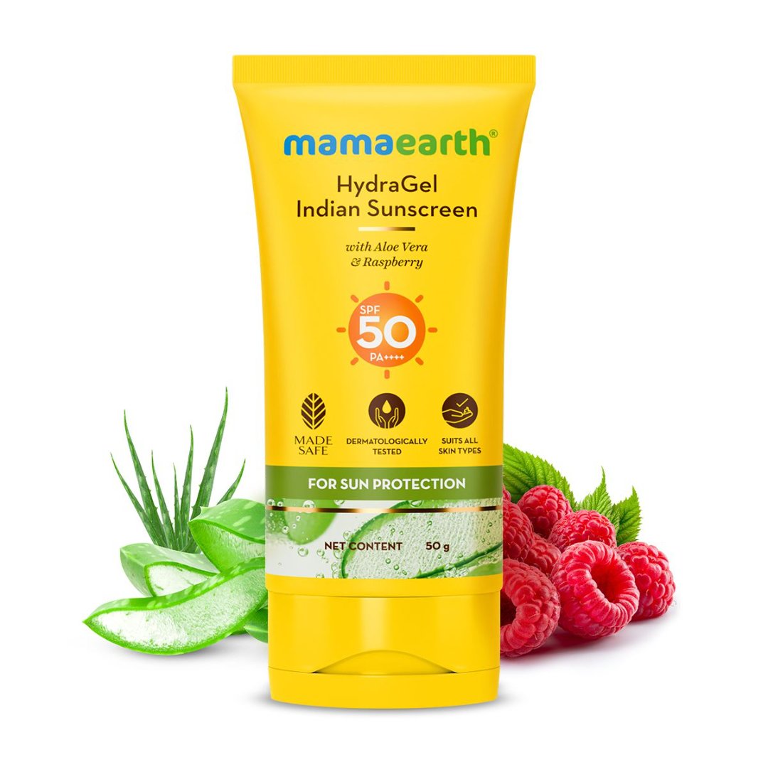 MAMA EARTH HYDRAGEL INDIAN SUNCREEN ALOE VERA RASBERRY SPF 50 50GM