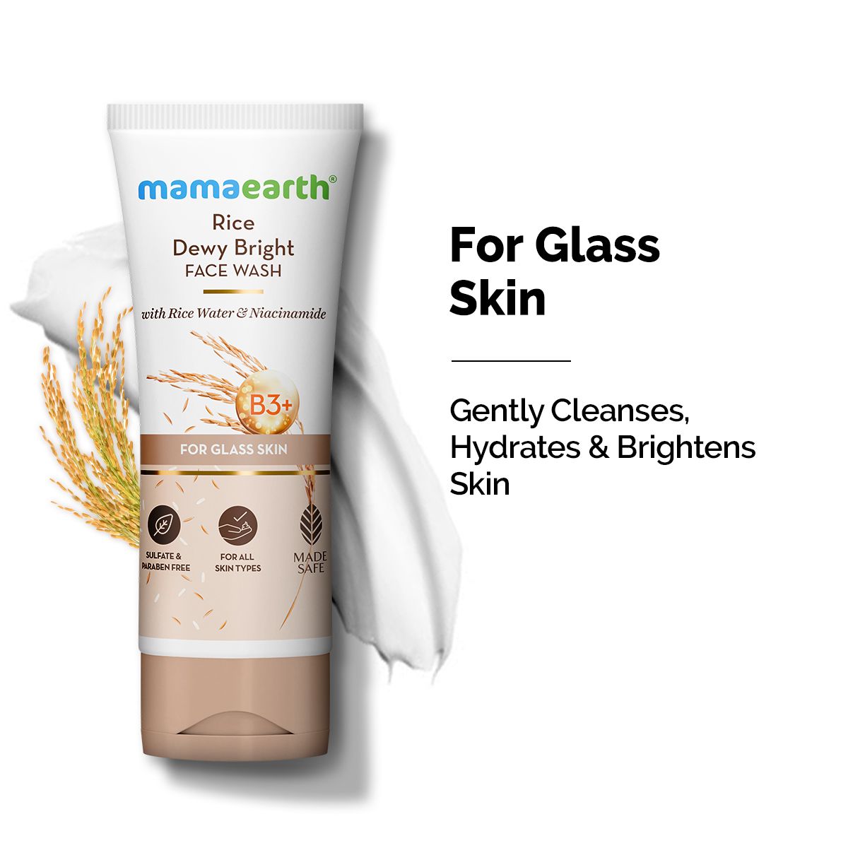 MAMA EARTH RICE DEWY BRIGHT FACE WASH 100ML — photo 2