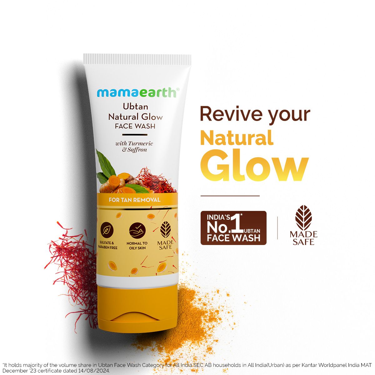 MAMA EARTH UBTAN NATURAL GLOW FACE WASH 100ML — photo 2