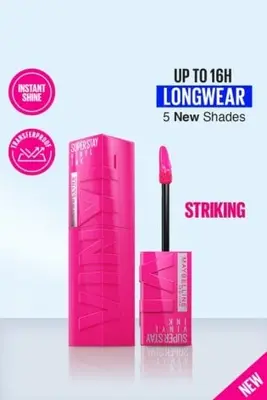Maybelline New York Superstay Vinyl Ink Liquid Lipstick, Striking