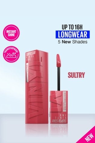 Maybelline New York Superstay Vinyl Ink Liquid Lipstick, Sultry