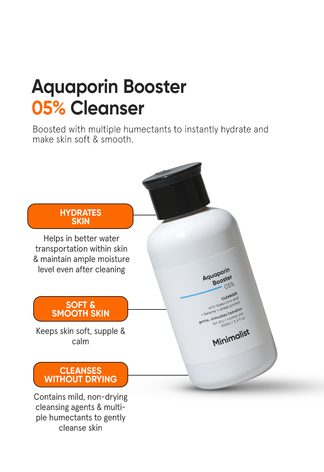 MINIMALIST AQUAPORIN BOOSTER 05% CLEANSER 100ML — photo 2