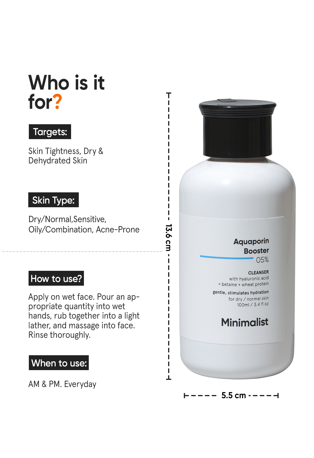 MINIMALIST AQUAPORIN BOOSTER 05% CLEANSER 100ML — photo 3