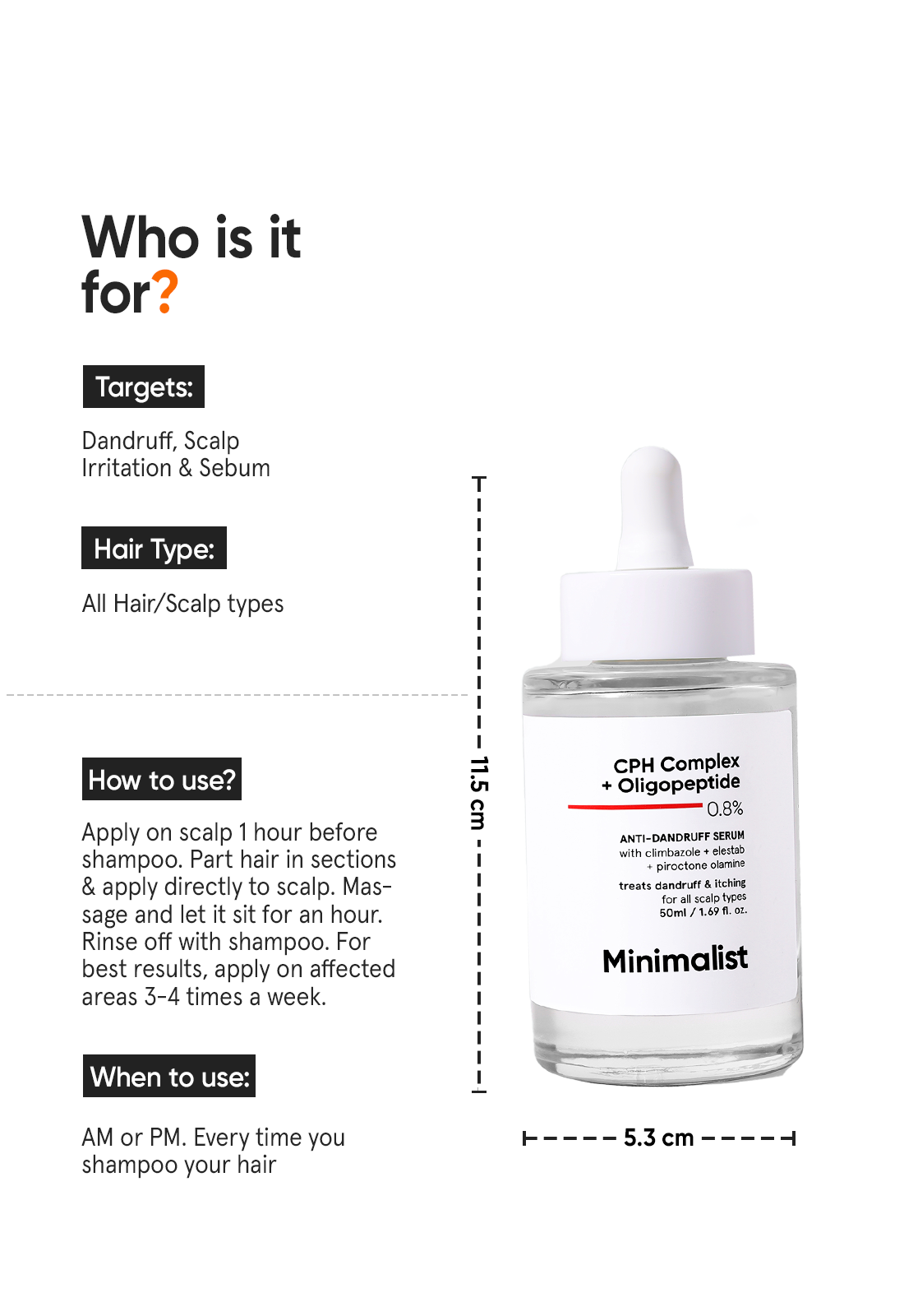 MINIMALIST CPH COMPLEX+OLIGOPEPTIDE 0.8% ANTI DANDRUFF SERUM 50ML — photo 3