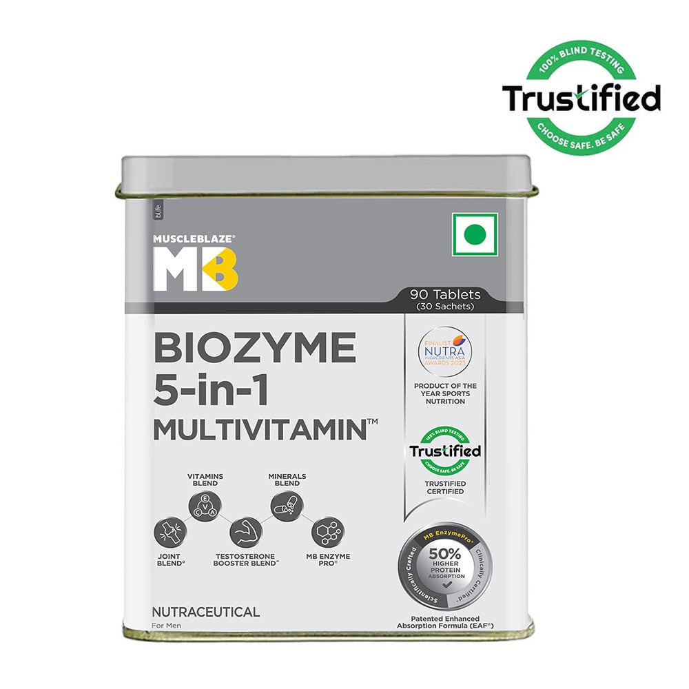 MUSCLE BLAZE BIOZYME 5-IN-1 MULTIVITAMIN 90 TABLETS — photo 2