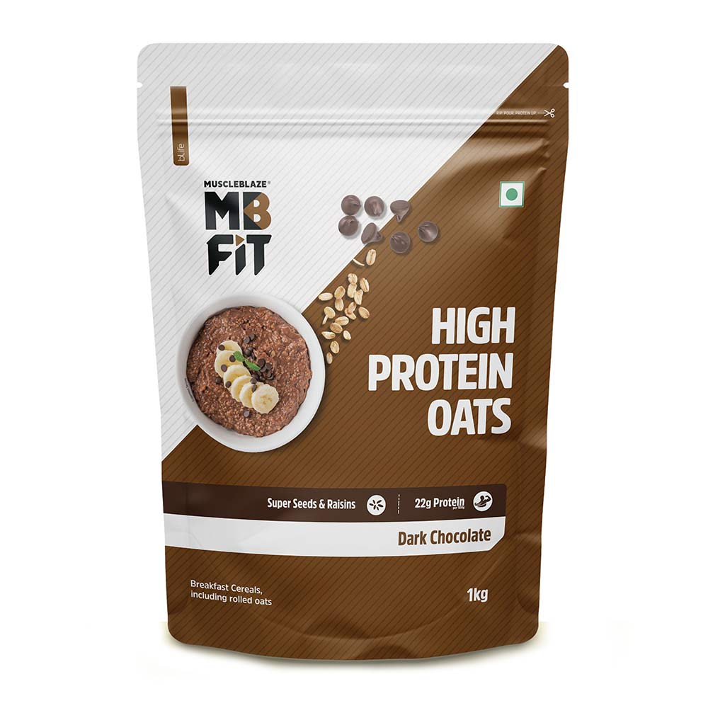 MUSCLE BLAZE FIT HIGH PROTEIN OATS DARK CHOCOLATE 1KG — photo 2