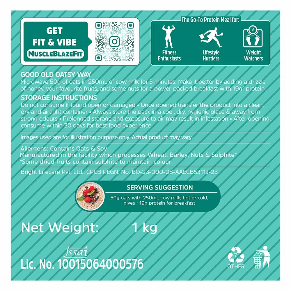 MUSCLE BLAZE FIT HIGH PROTEIN OATS FRUIT & SUPER SEEDS 1KG