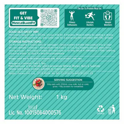 MUSCLE BLAZE FIT HIGH PROTEIN OATS FRUIT & SUPER SEEDS 1KG