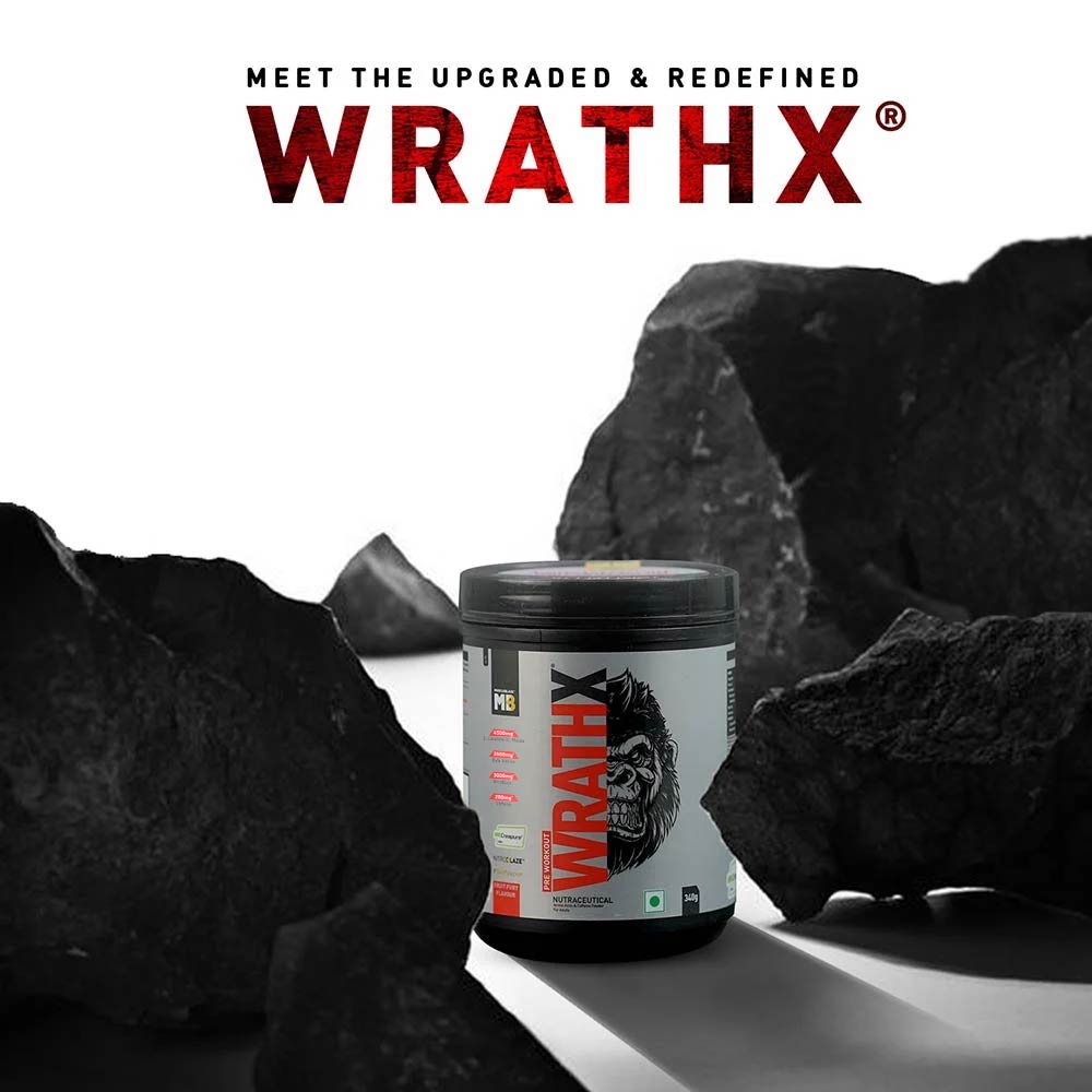 MUSCLE BLAZE PRE WORKOUT WRATHX 340G — FRUIT FURY
