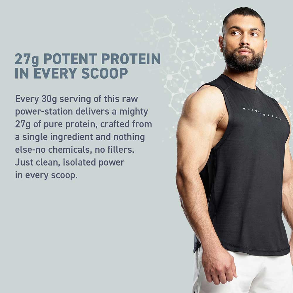 MUSCLE BLAZE RAW WHEY PROTEIN 80%, 2kg (4.4 lb), UNFLAVOURED — photo 2