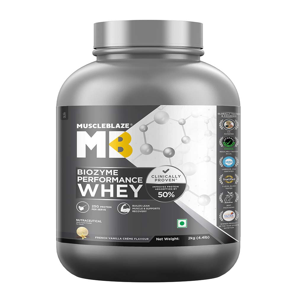 MUSCLEBLAZE BIOZYME PERFORMANCE WHEY FRENCH VANILLA CREME 2KG — photo 2