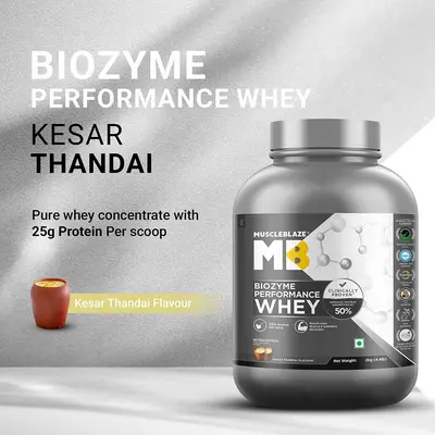 MUSCLEBLAZE BIOZYME PERFORMANCE WHEY KESAR THANDAI 2KG