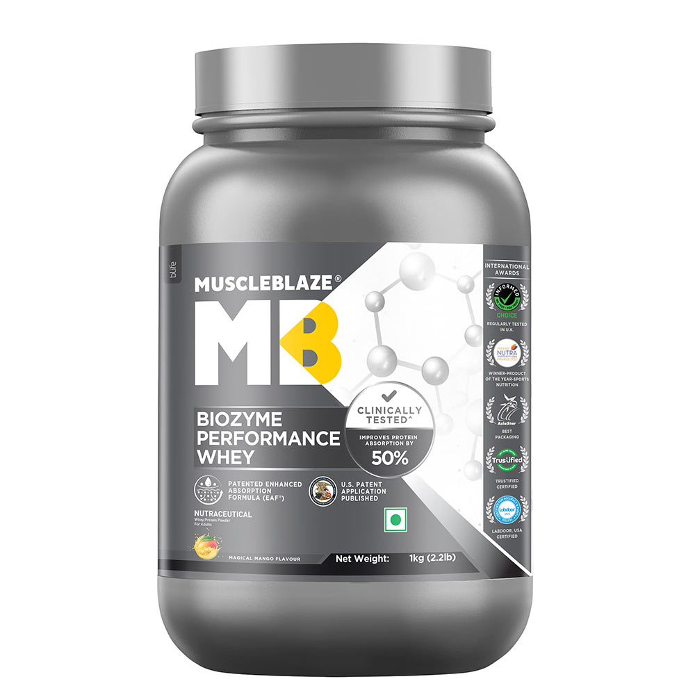 MUSCLEBLAZE BIOZYME PERFORMANCE WHEY MAGICAL MANGO 1KG