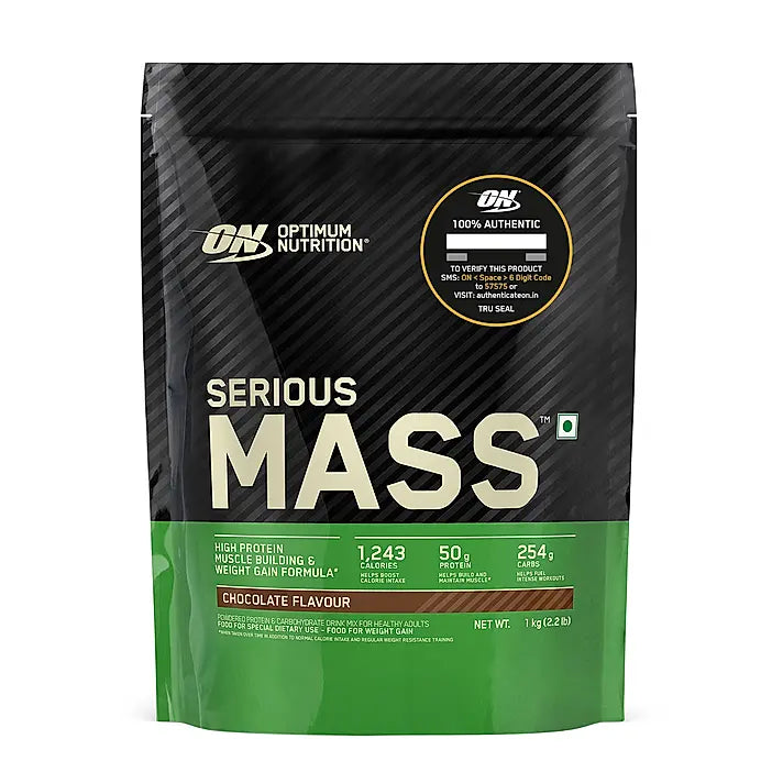 Optimum Nutrition Serious Mass Weight Gainer, Chocolate, 1kg (2.2 lbs) — photo 2