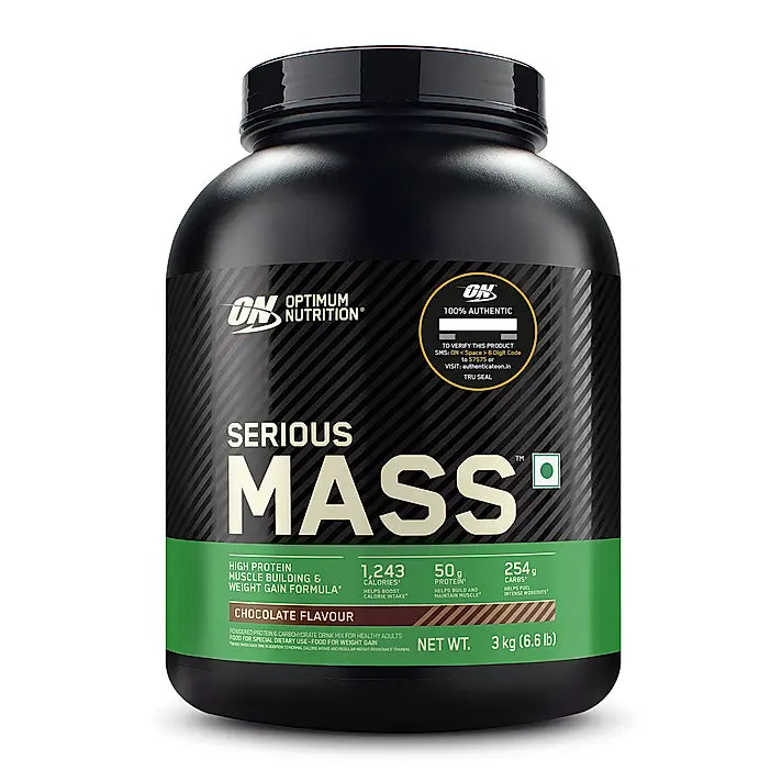 Optimum Nutrition Serious Mass Weight Gainer - Chocolate flavour - 3KG, 3KG