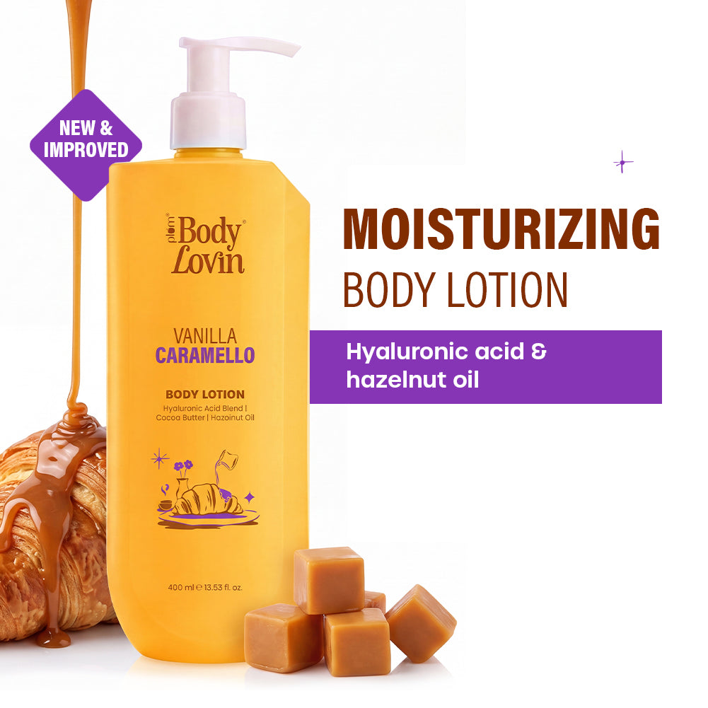 PLUM BODY LOVIN BODY LOTION WITH VANILLA CAEAMELLO 400ML — photo 2