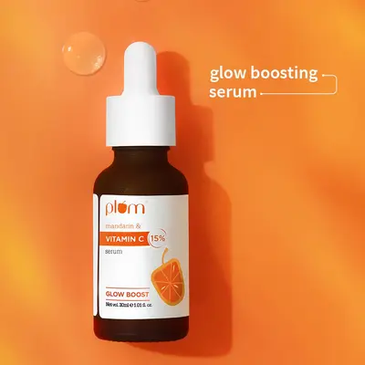 Plum Goodness 15% Vitamin C & Mandarin Glow Boost Serum, 20 ml