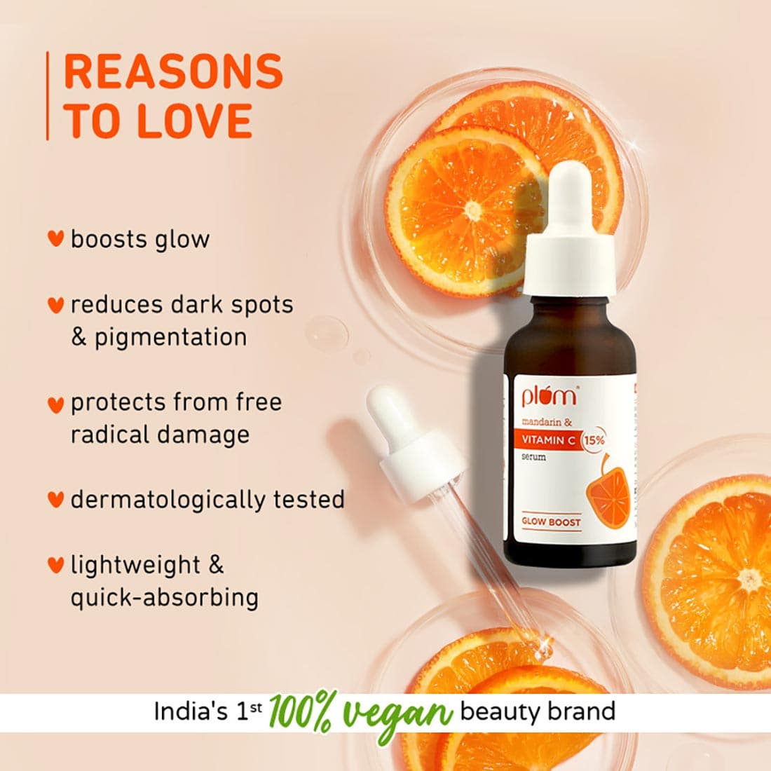 Plum Goodness 15% Vitamin C & Mandarin Glow Boost Serum - Pack of 2, 20 ml X 2 — photo 2