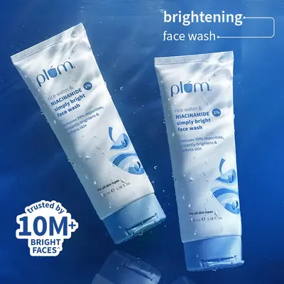 Plum Goodness 2% Niacinamide & Rice Water Face Wash For Clear & Bright Skin (100 ml) - Pack of 2