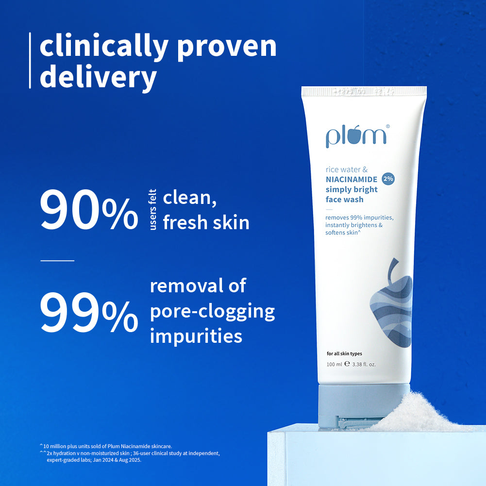 Plum Goodness 2% Niacinamide & Rice Water Face Wash For Clear & Bright Skin (100 ml) - Pack of 2 — photo 2