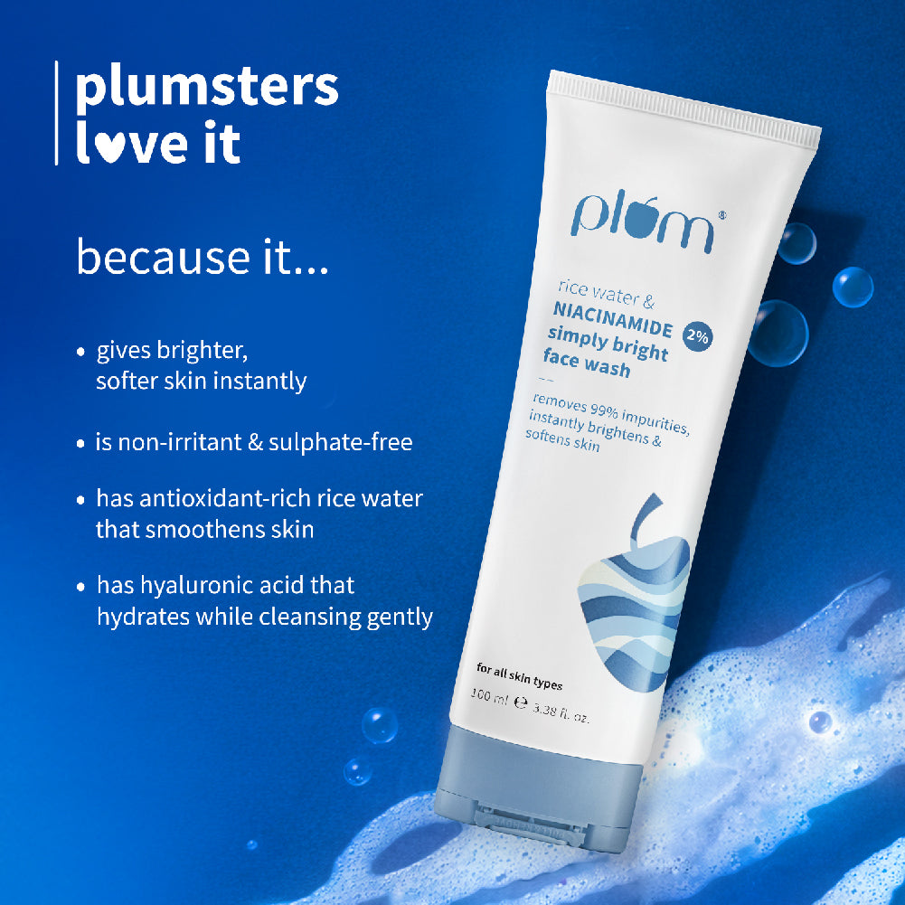 Plum Goodness 2% Niacinamide & Rice Water Face Wash For Clear & Bright Skin (100 ml) - Pack of 2 — photo 4