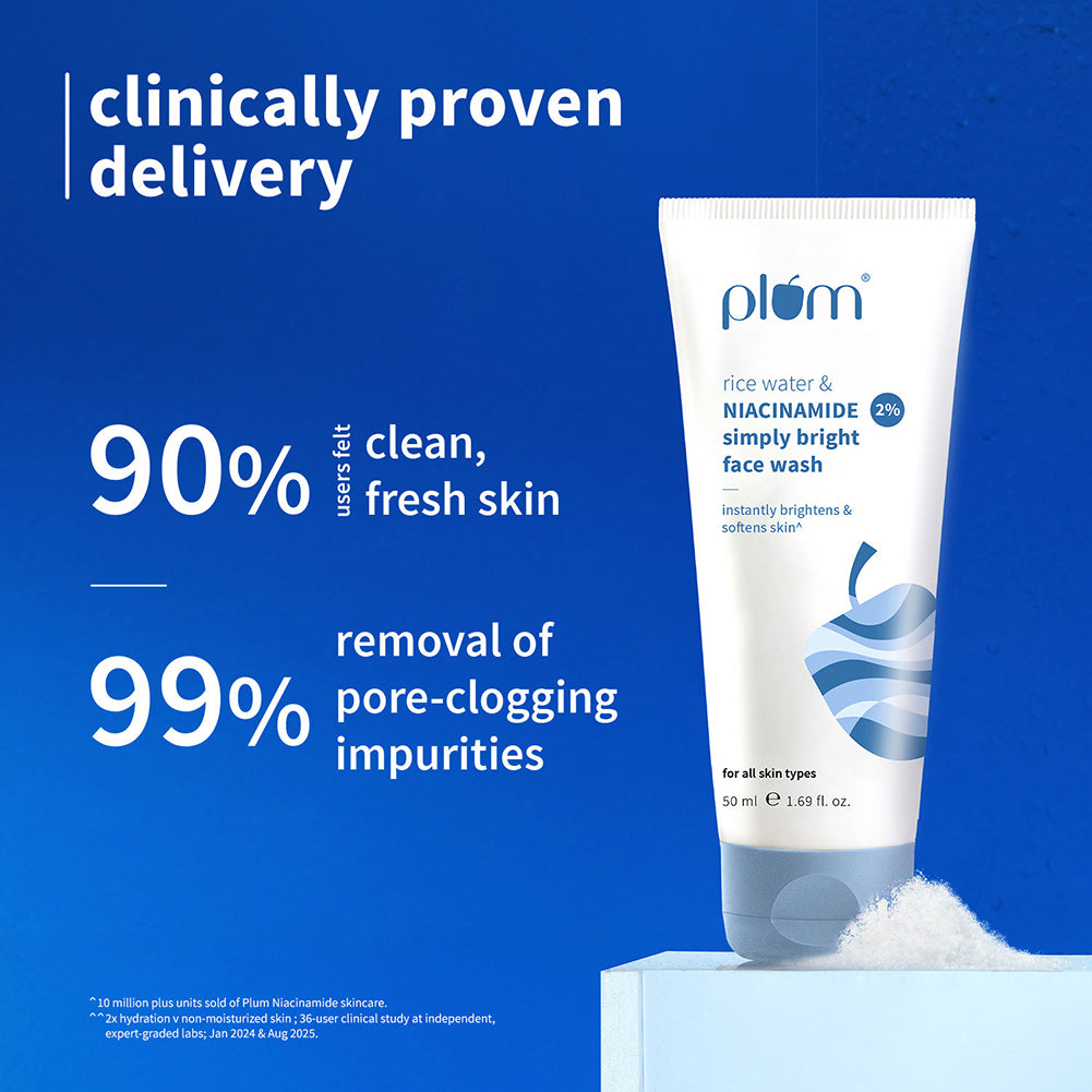 Plum Goodness 2% Niacinamide & Rice Water Face Wash For Clear & Bright Skin, 50 ml — photo 2
